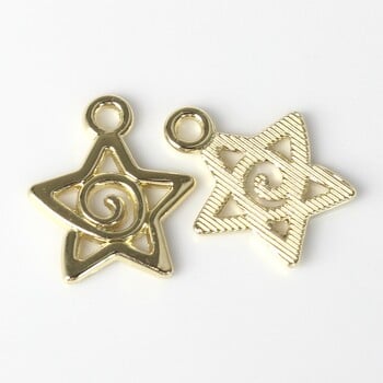 10 τεμ./συσκευασία Simple Alloy Swirl Star Charms Pentagram μενταγιόν DIY Βραχιόλια Κολιέ Αξεσουάρ κοσμημάτων