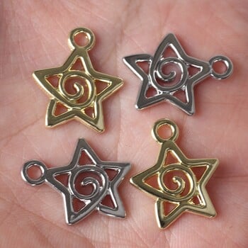 10 τεμ./συσκευασία Simple Alloy Swirl Star Charms Pentagram μενταγιόν DIY Βραχιόλια Κολιέ Αξεσουάρ κοσμημάτων