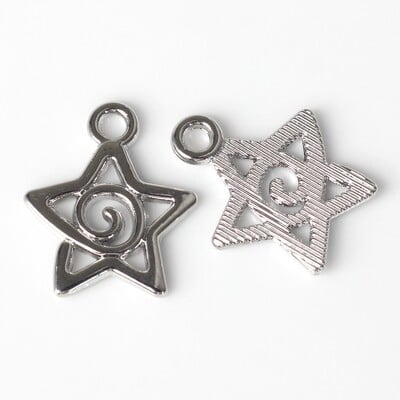 10kom/pak. Jednostavne legure Swirl Star Charms Pentagram Privjesci DIY Narukvice Ogrlice Nakit Dodaci