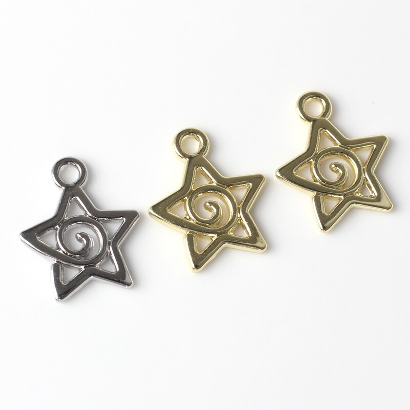 10kom/pak. Jednostavne legure Swirl Star Charms Pentagram Privjesci DIY Narukvice Ogrlice Nakit Dodaci