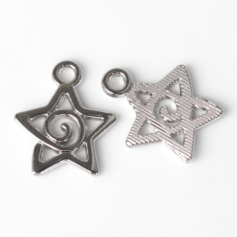 10kom/pak. Jednostavne legure Swirl Star Charms Pentagram Privjesci DIY Narukvice Ogrlice Nakit Dodaci
