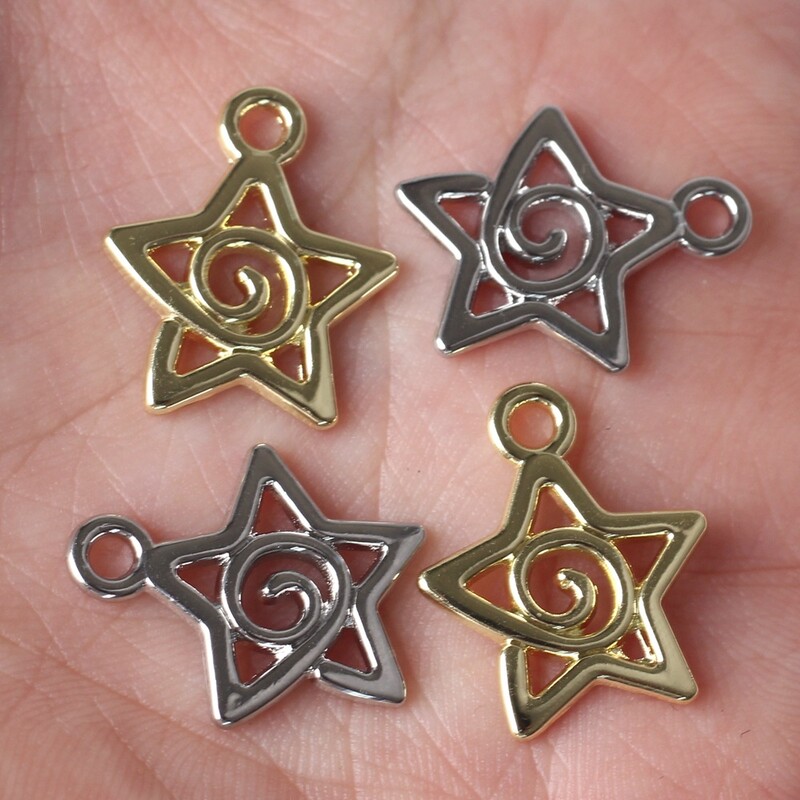 10kom/pak. Jednostavne legure Swirl Star Charms Pentagram Privjesci DIY Narukvice Ogrlice Nakit Dodaci