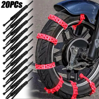 10/20 db univerzális motorkerékpárok csúszásgátló hóláncok biztonsági autók motorkerékpárok téli kerekek csúszásgátló kötegek autós hólánc