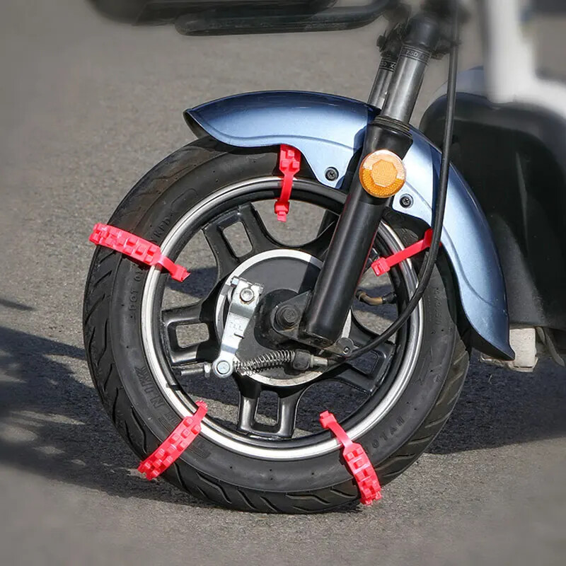 Cravată anti-alunecare pentru mașină Centura de siguranță de urgență Lanțuri de zăpadă pentru anvelope de iarnă Legături reutilizabile Motocicletă Mașină Bicicletă Lanț pentru roți