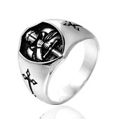 Мъжки пръстени от неръждаема стомана, червена броня, щит, рицар, тамплиер, кръстоносец, кръст, пръстен, пънк бижута