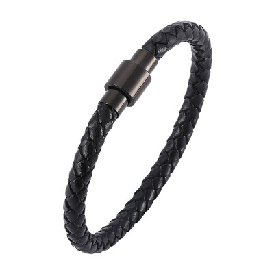 Klasszikus rozsdamentes acél európai és amerikai divatos titán acél mágneses csatos karkötő férfi ékszer női bőr karkötő