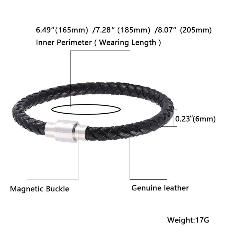 Klasszikus rozsdamentes acél európai és amerikai divatos titán acél mágneses csatos karkötő férfi ékszer női bőr karkötő