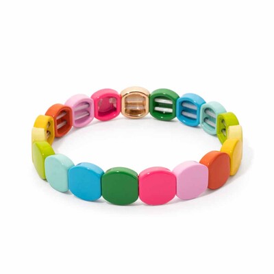 Új szivárvány zománcozott méhsejt csempe karkötő nőknek Színes bohém lány karperec divatékszer 2024