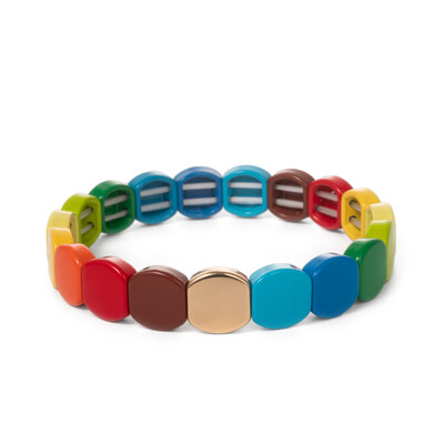 Új szivárvány zománcozott méhsejt csempe karkötő nőknek Színes bohém lány karperec divatékszer 2024