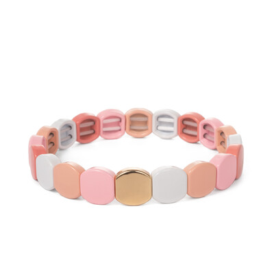 Új szivárvány zománcozott méhsejt csempe karkötő nőknek Színes bohém lány karperec divatékszer 2024