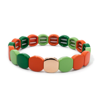 Új szivárvány zománcozott méhsejt csempe karkötő nőknek Színes bohém lány karperec divatékszer 2024