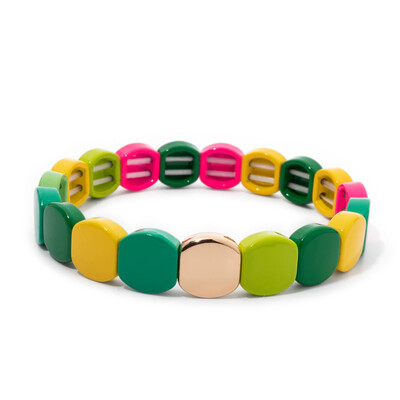 Új szivárvány zománcozott méhsejt csempe karkötő nőknek Színes bohém lány karperec divatékszer 2024