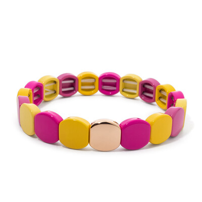 Új szivárvány zománcozott méhsejt csempe karkötő nőknek Színes bohém lány karperec divatékszer 2024