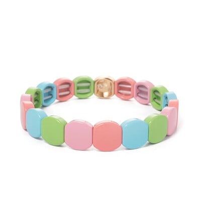 Új szivárvány zománcozott méhsejt csempe karkötő nőknek Színes bohém lány karperec divatékszer 2024