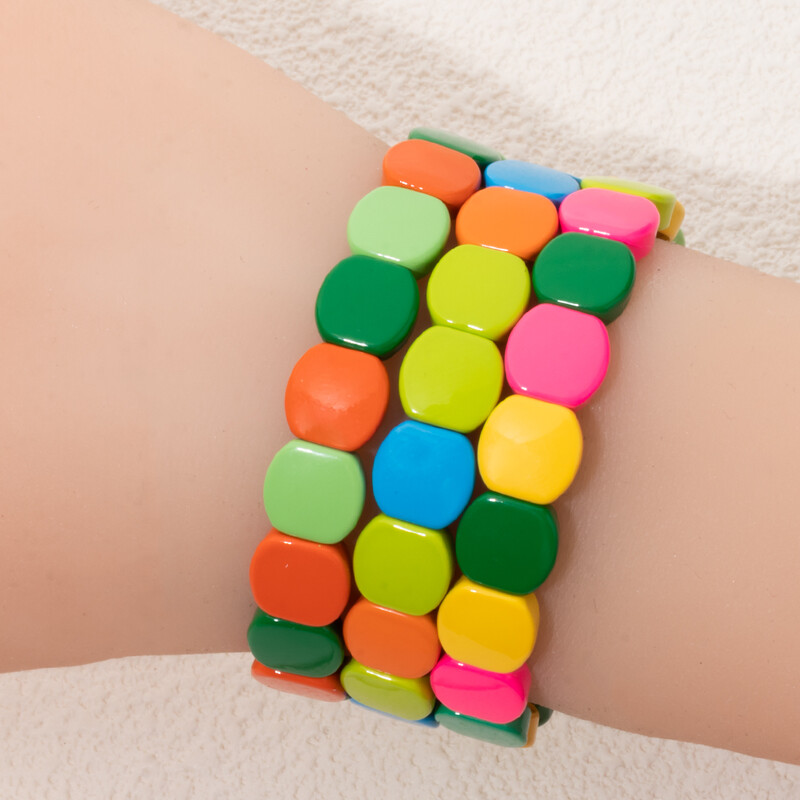 Új szivárvány zománcozott méhsejt csempe karkötő nőknek Színes bohém lány karperec divatékszer 2024