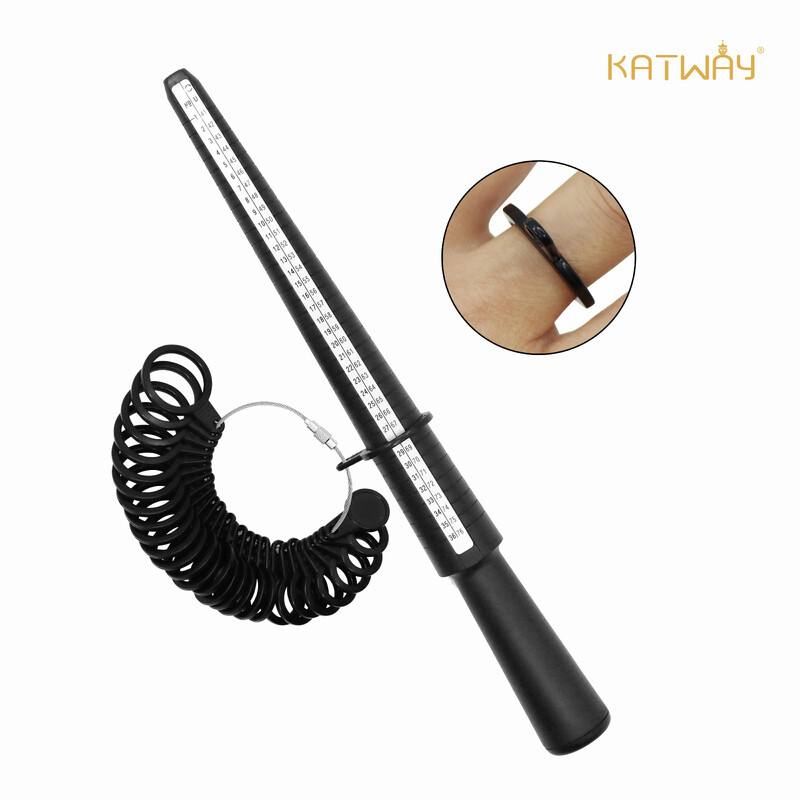 KATWAY Professional Ring Sizer Instrument de măsurare Mandril Stick Deget Instrument pentru realizarea de bijuterii Dimensiune Marea Britanie/SUA pentru set de instrumente DIY
