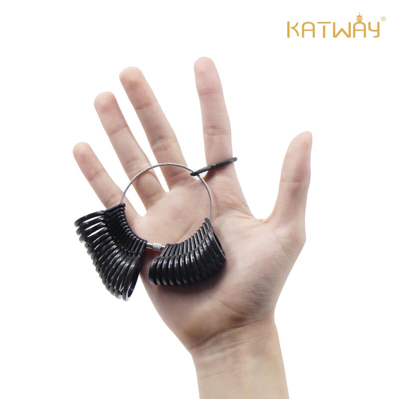 KATWAY Professional Ring Sizer Instrument de măsurare Mandril Stick Deget Instrument pentru realizarea de bijuterii Dimensiune Marea Britanie/SUA pentru set de instrumente DIY