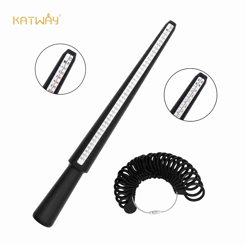 KATWAY Professional Ring Sizer Instrument de măsurare Mandril Stick Deget Instrument pentru realizarea de bijuterii Dimensiune Marea Britanie/SUA pentru set de instrumente DIY