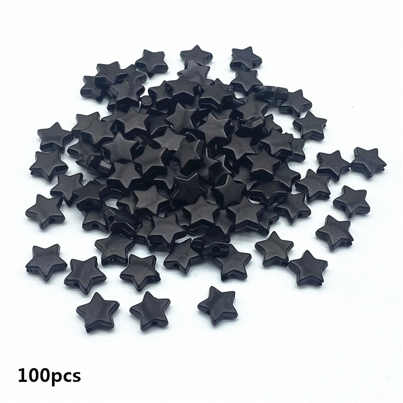 100db Halloween színű csillag alakú akril gyöngyök barkács ékszerkészítéshez