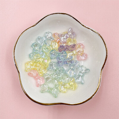 30 τμχ 8,7 * 14,7 χιλιοστά Ακρυλικό διάφανο χρωματιστό φιόγκο χάντρες DIY Μοντέρνο κολιέ βραχιόλι Σκουλαρίκια κοσμήματα Μπρελόκ Creativity