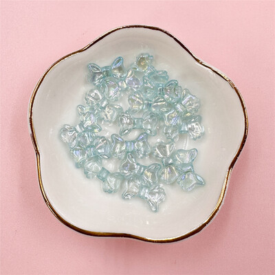 30 τμχ 8,7 * 14,7 χιλιοστά Ακρυλικό διάφανο χρωματιστό φιόγκο χάντρες DIY Μοντέρνο κολιέ βραχιόλι Σκουλαρίκια κοσμήματα Μπρελόκ Creativity