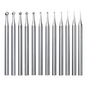 12 db-os kör alakú golyós sorjakészlet - 3/32 hüvelykes szárú ékszerkészítő sorja, kerek gömb alakú gravírozó bitek