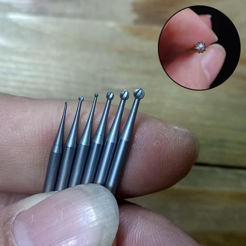 12 db-os kör alakú golyós sorjakészlet - 3/32 hüvelykes szárú ékszerkészítő sorja, kerek gömb alakú gravírozó bitek