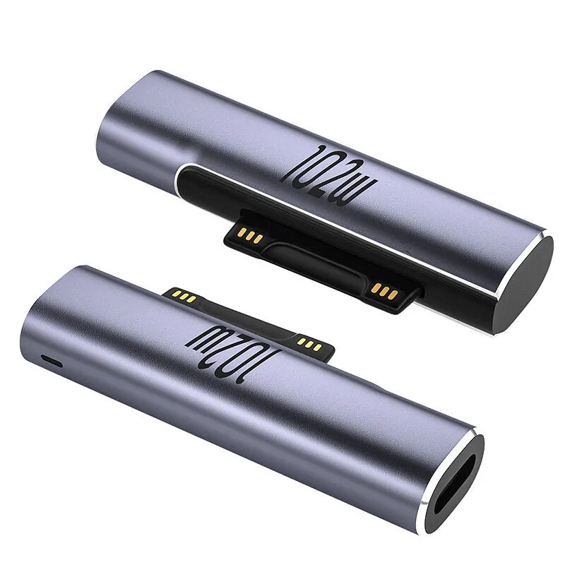 102W 6.8A PD конвертор за бързо зареждане за Microsoft Surface Pro X 8 7 6 5 4 3 Go Book USB C зарядно устройство Магнитен захранващ адаптер
