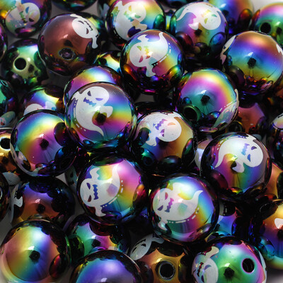 10 bucăți/set Festivalul de Halloween Fericit Mărgele Dovleac Fantomă Păianjen drăguț pentru realizarea de bijuterii cu efect UV Mărgele mari Decorare DIY