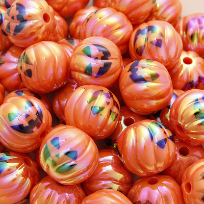 10 bucăți/set Festivalul de Halloween Fericit Mărgele Dovleac Fantomă Păianjen drăguț pentru realizarea de bijuterii cu efect UV Mărgele mari Decorare DIY