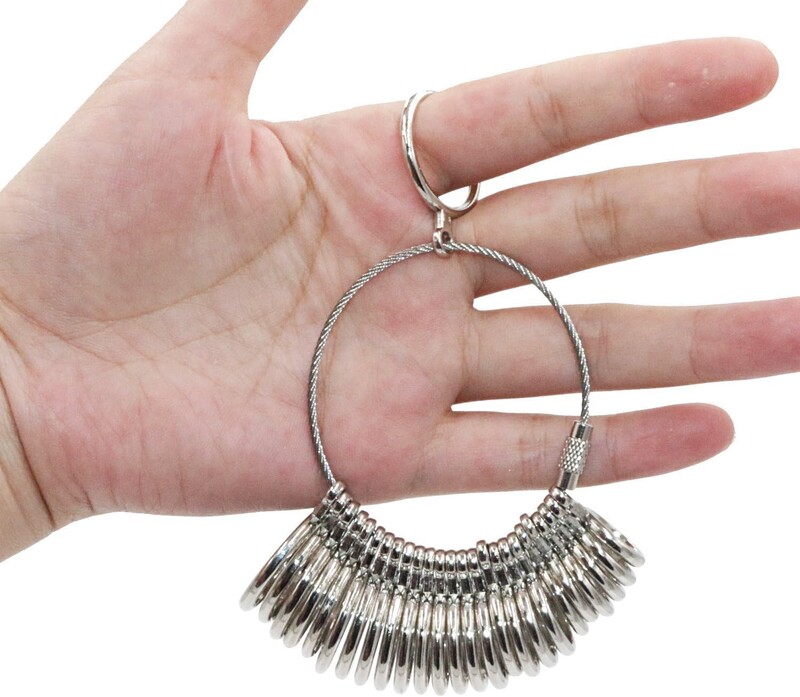 Yasumai Rould Ring Mandrel Μεταλλικό Δαχτυλίδι Sizer Gauge σετ με κοσμηματοπωλεία Λαστιχένιο σφυρί δαχτυλίδι μέτρησης εργαλείου μέτρησης μεγέθους δακτύλου