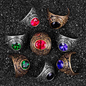 Nerūdijančio plieno vyriški žiedai Kalnų krištolas Jungtinių Valstijų armijos punk hiphopas dviratininkams, vaikinams, papuošalams, kūrybiškumo dovanoms, didmeninei prekybai