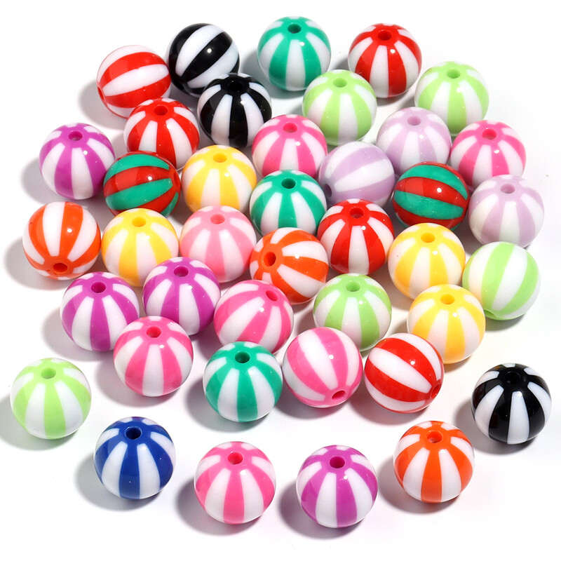 12 16 20 mm akrilne perle šarene pruge okrugle perle velike rupe 3 mm diy narukvica ogrlica nakit dodaci