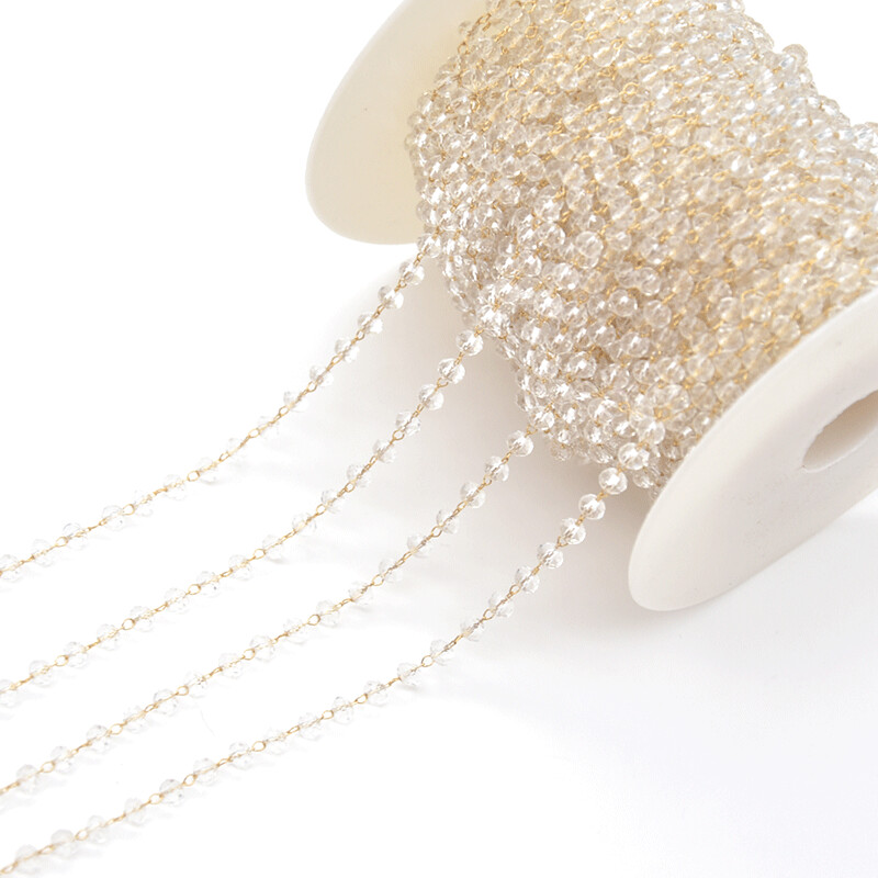 Lanac s perlama od 1 metra imitacija kristalnog lanca Bakrena ogrlica Karika za DIY ručno izrađene dodatke Komponente za nakit