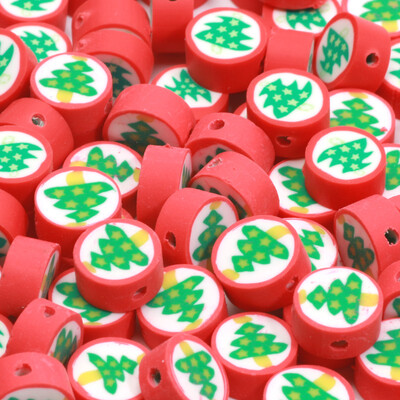 Χριστουγεννιάτικες χάντρες από πολυμερή πηλό Χαλαρές χάντρες για κοσμήματα κατασκευής βραχιόλι Diy Χριστουγεννιάτικα διακοσμητικά αξεσουάρ 20/50/100 τμχ