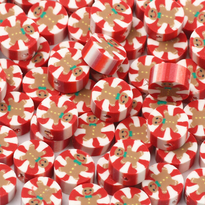 Χριστουγεννιάτικες χάντρες από πολυμερή πηλό Χαλαρές χάντρες για κοσμήματα κατασκευής βραχιόλι Diy Χριστουγεννιάτικα διακοσμητικά αξεσουάρ 20/50/100 τμχ