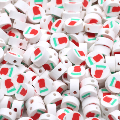 Χριστουγεννιάτικες χάντρες από πολυμερή πηλό Χαλαρές χάντρες για κοσμήματα κατασκευής βραχιόλι Diy Χριστουγεννιάτικα διακοσμητικά αξεσουάρ 20/50/100 τμχ