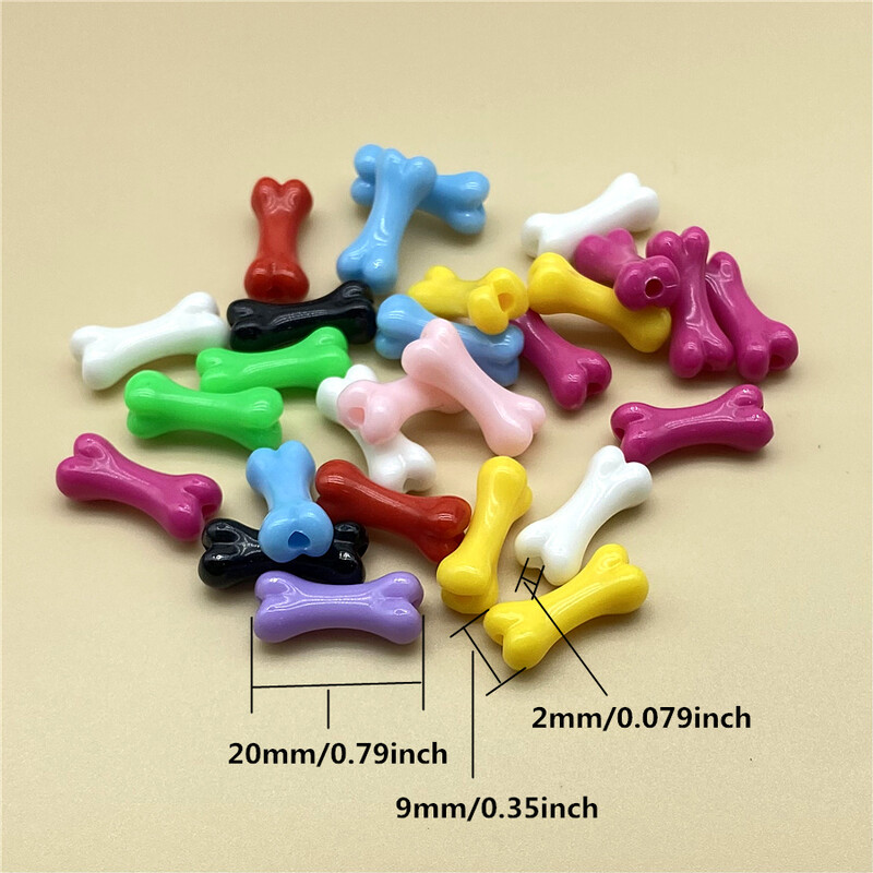 20db 9x20mm csont alakú színes akril gyöngyök nyakláncokhoz karkötők fülbevalók medálok barkács ékszer készítés