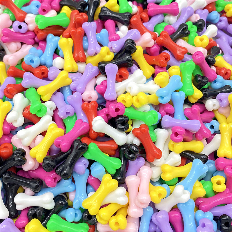 20db 9x20mm csont alakú színes akril gyöngyök nyakláncokhoz karkötők fülbevalók medálok barkács ékszer készítés