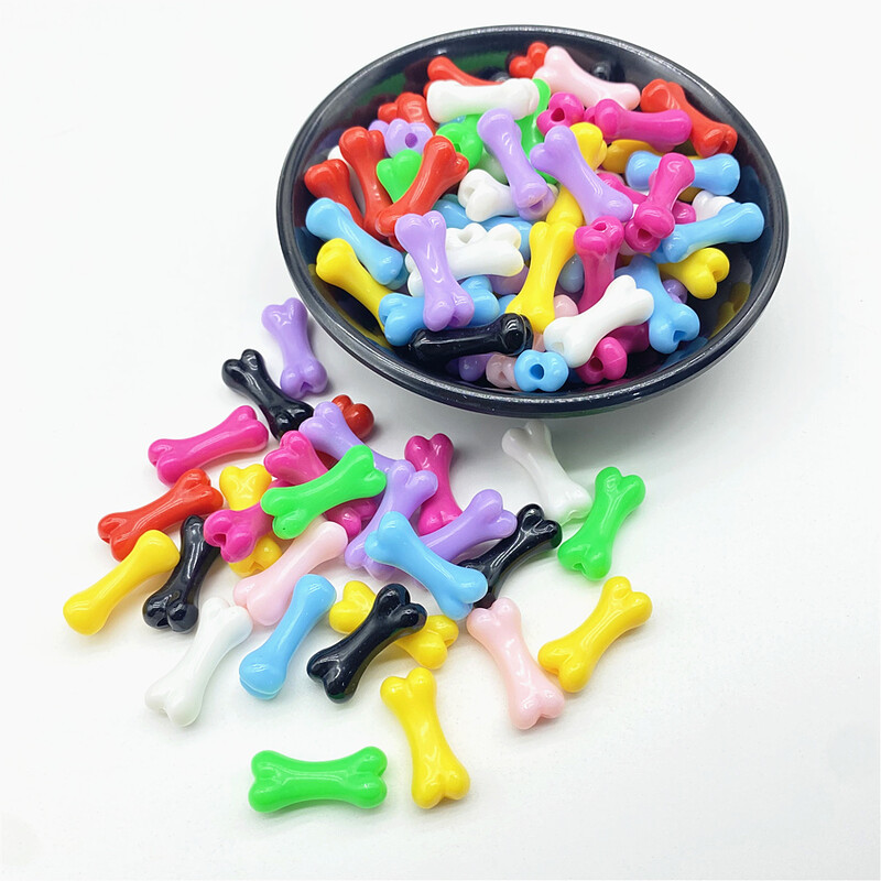 20db 9x20mm csont alakú színes akril gyöngyök nyakláncokhoz karkötők fülbevalók medálok barkács ékszer készítés