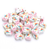 20/50/100 τμχ Cartoon Unicorn Beads Polymer Clay Spacer Beads for Diy Phone Chain βραχιόλι Κολιέ Κοσμήματα κατασκευής αξεσουάρ