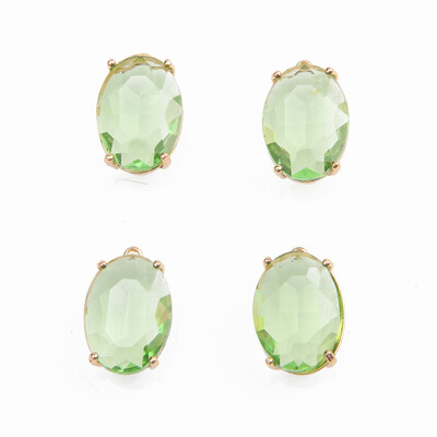 4PCS Otmjeni ovalni stakleni fasetirani privjesci Privjesak za izradu nakita Ogrlica Nalazi DIY Ručno izrađeni pribor od mesinga 13*20 mm