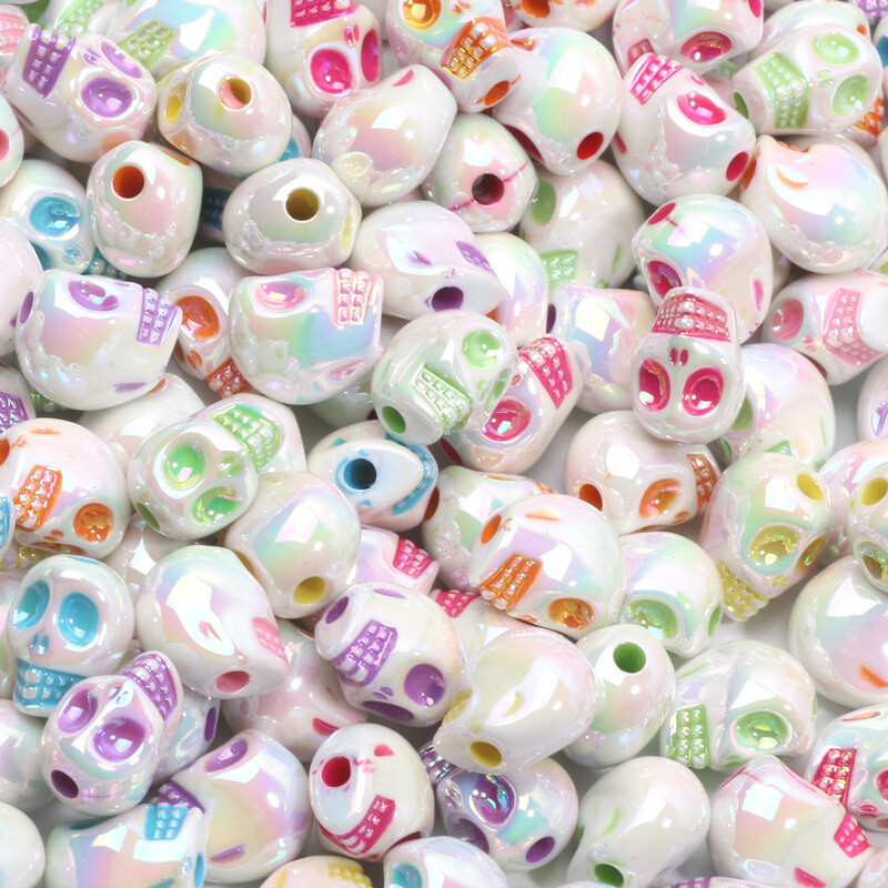 10 τμχ 10x13mm ABS Χάντρες κρανίου αποκριών Μικτές ακρυλικές χάντρες για κοσμήματα Βραχιόλι κολιέ σκουλαρίκι σκουλαρίκι Diy διακοσμητικά αξεσουάρ