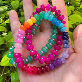 Brățară elastică din piatră colorată naturală Brățări cu margele de culoare degradată pentru femei, bijuterii de modă reglabile lucrate manual