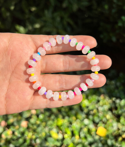 Brățară elastică din piatră colorată naturală Brățări cu margele de culoare degradată pentru femei, bijuterii de modă reglabile lucrate manual