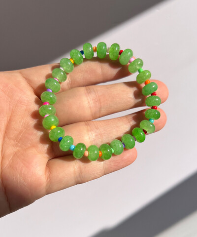 Brățară elastică din piatră colorată naturală Brățări cu margele de culoare degradată pentru femei, bijuterii de modă reglabile lucrate manual