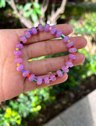 Brățară elastică din piatră colorată naturală Brățări cu margele de culoare degradată pentru femei, bijuterii de modă reglabile lucrate manual