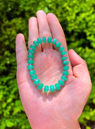 Brățară elastică din piatră colorată naturală Brățări cu margele de culoare degradată pentru femei, bijuterii de modă reglabile lucrate manual