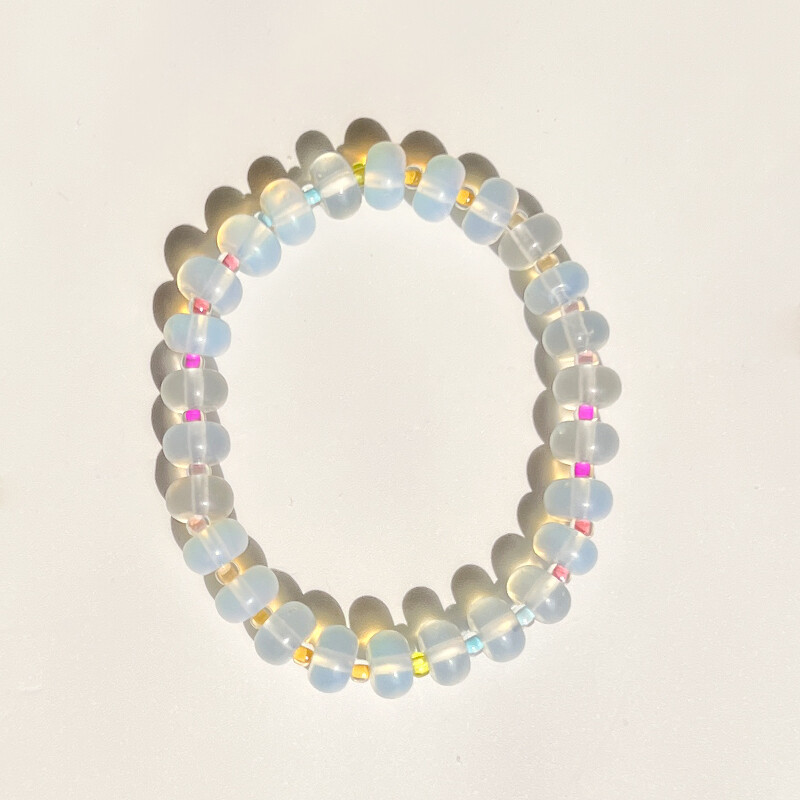 Brățară elastică din piatră colorată naturală Brățări cu margele de culoare degradată pentru femei, bijuterii de modă reglabile lucrate manual