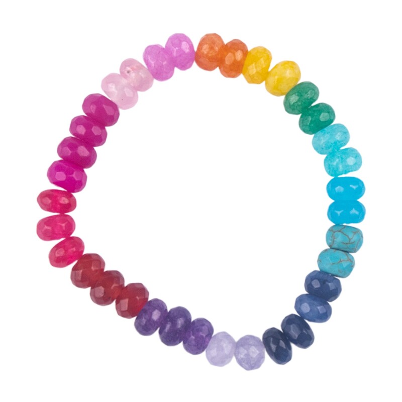 Brățară elastică din piatră colorată naturală Brățări cu margele de culoare degradată pentru femei, bijuterii de modă reglabile lucrate manual
